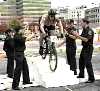 Photo -  Obstacle course at police bicycle rodeo, Bethesda, Maryland (3365 bytes)