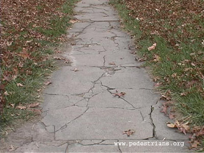Broken sidewalk