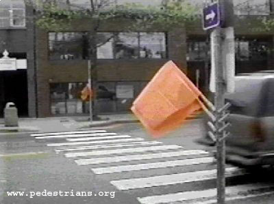 Photo - self-use flags for pedestrians