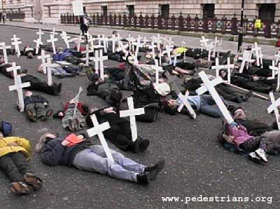 Photo - Protestors in London demand lower traffic speeds