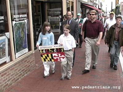 Photo - Students protest veto of bill to establish walking as the official state exercise for Maryland.