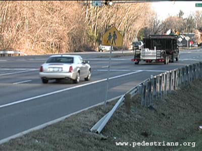 Traffic near a school crossing.