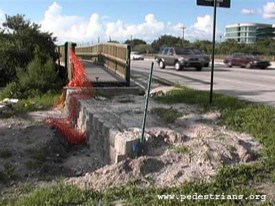Sidewalk under construction.