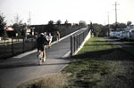 Ramp to a pedestrian bridge on the Capital Crescent Trail.