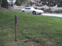 Property marker distant from curb.