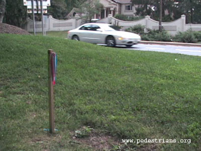 Property marker far from curb