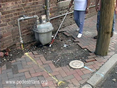 Gas meter over sidewalk, Richmond