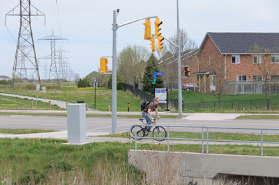 Trail along power lines in Burlington, Ontario