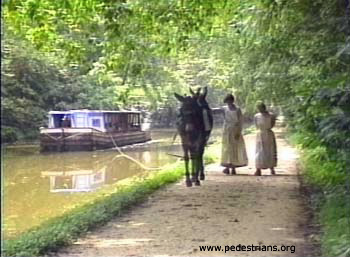 Historic mule towed barge on the C & O Canal.